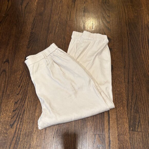 Express Linen Ankle High Rise pants. SZ: Large/ Stone color - Picture 1 of 11